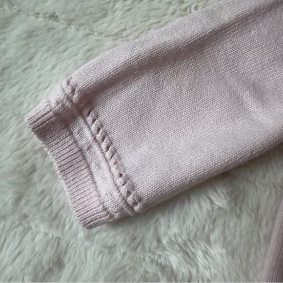 Janie and Jack 100% Cotton Blush Pink Baby Sweater cardigan long sleeve soft EUC - Picture 5 of 8